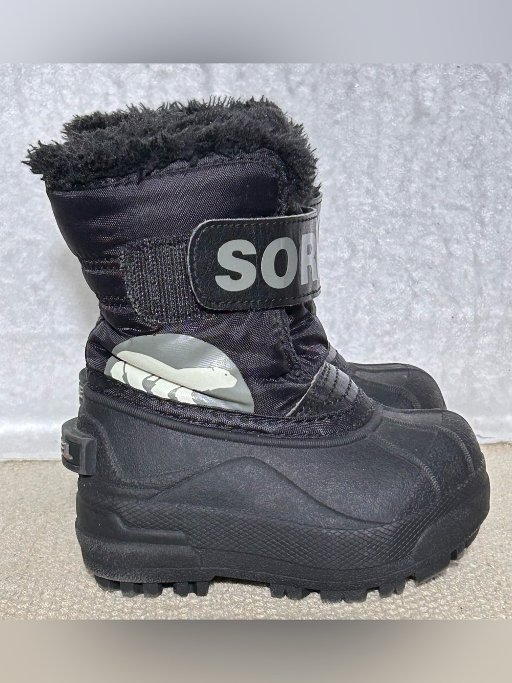 Sorel Kids Black Snow Commander Waterproof 200g Insulated Winter Boots SZ  5